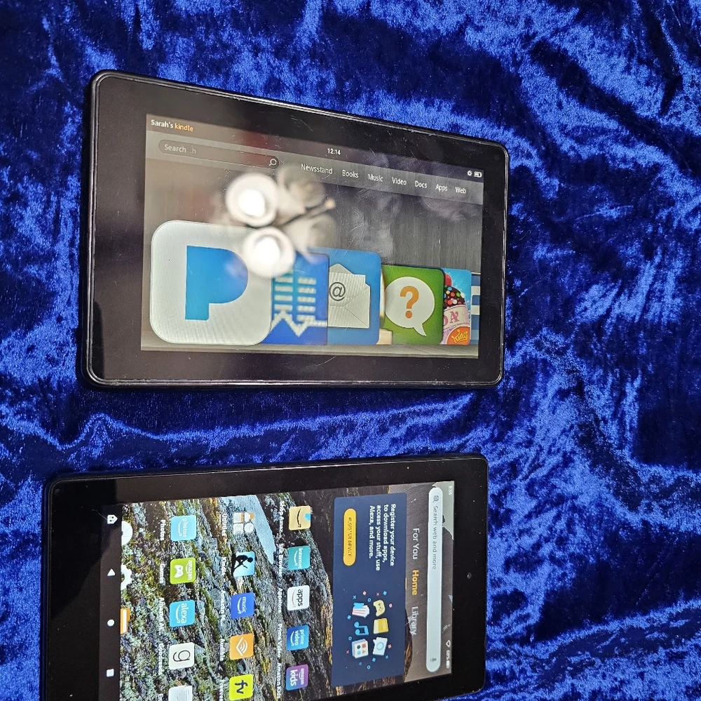 Two Kindle Fire Tablets w/o Chargers